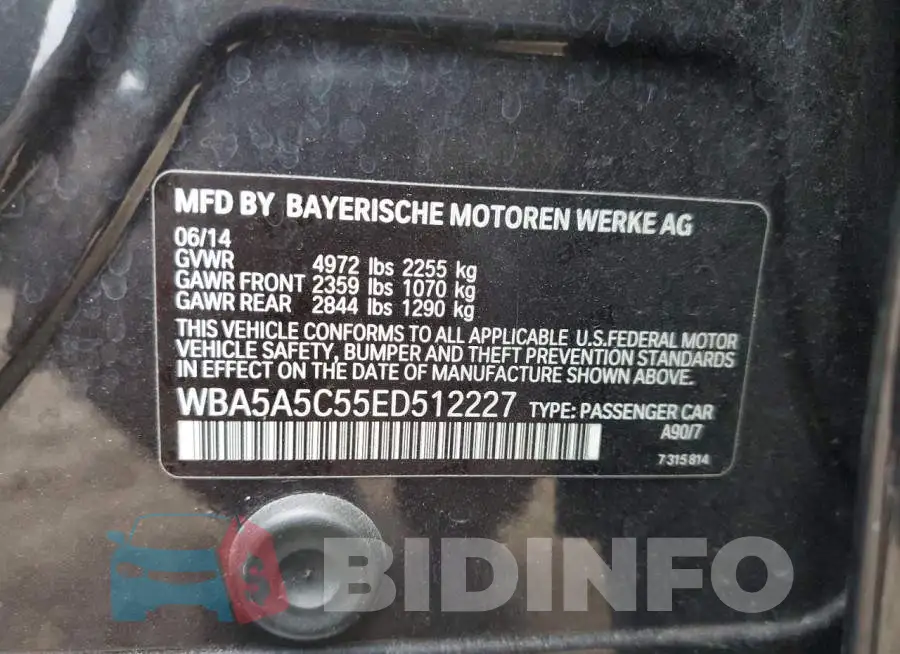 WBA5A5C55ED512227 Photo# 12