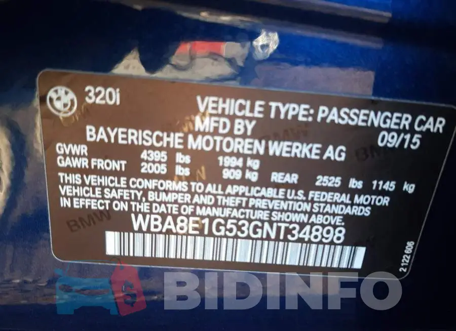 WBA8E1G53GNT34898 Photo# 10