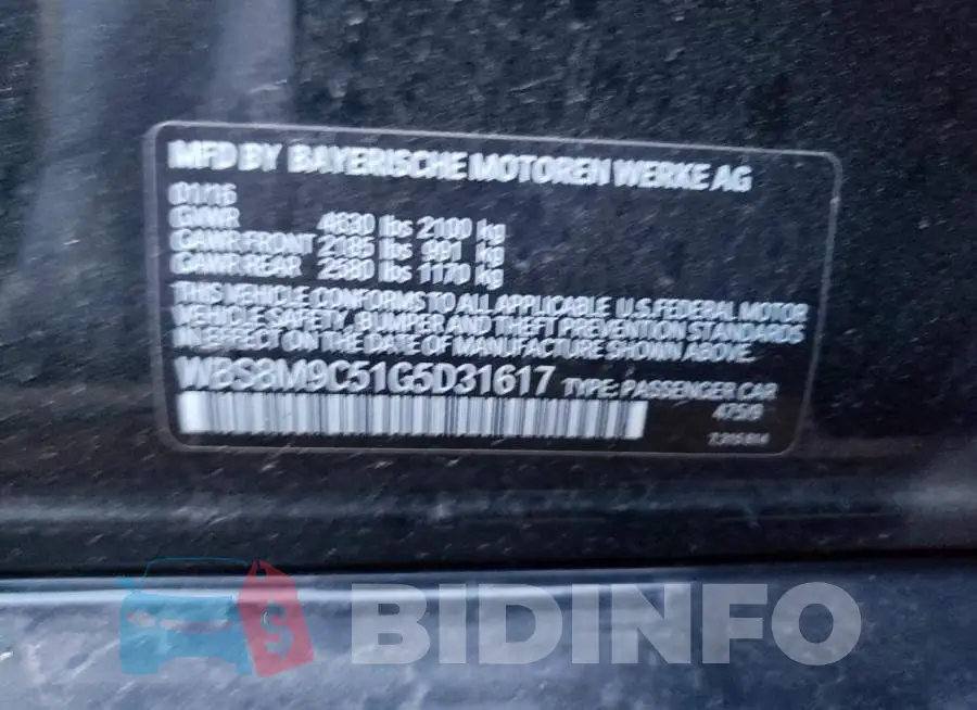 WBS8M9C51G5D31617 Photo# 12