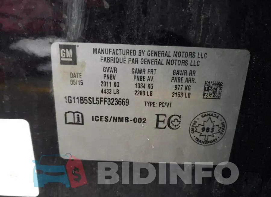 1G11B5SL5FF323669 Photo# 10
