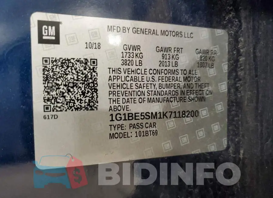 1G1BE5SM1K7118200 Photo# 10