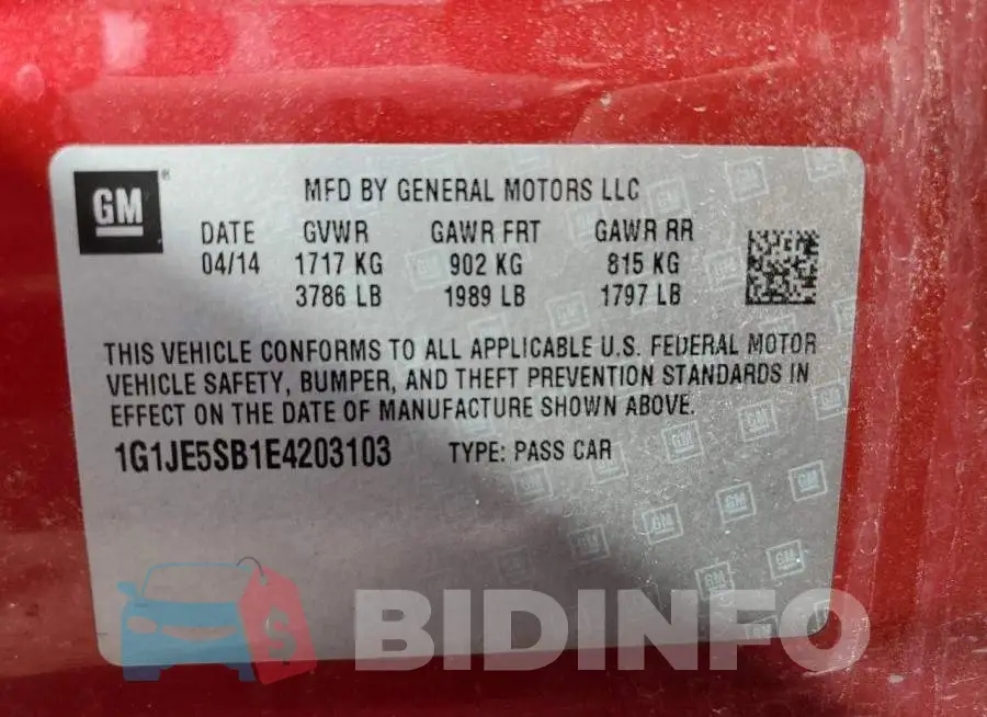 1G1JE5SB1E4203103 Photo# 10