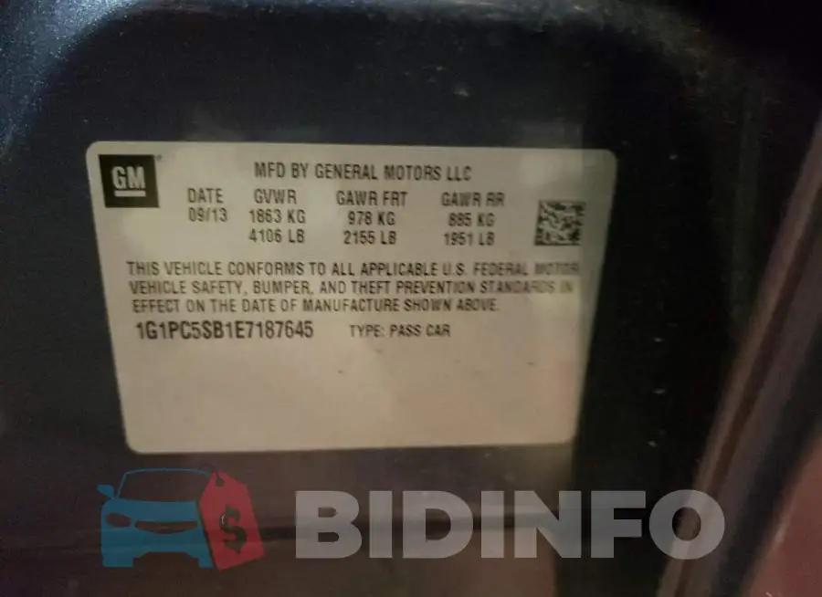 1G1PC5SB1E7187645 Photo# 12