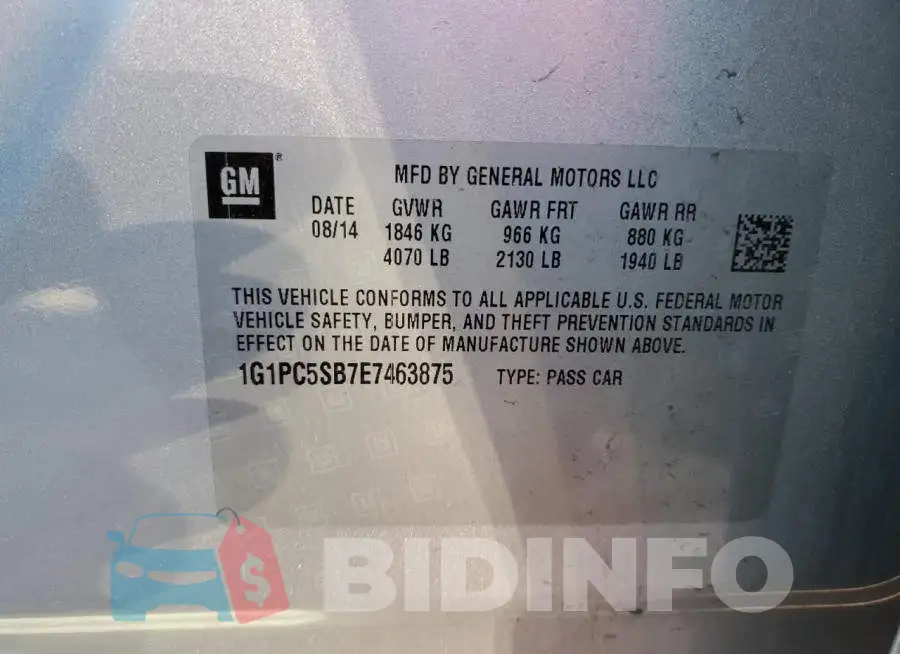 1G1PC5SB7E7463875 Photo# 10
