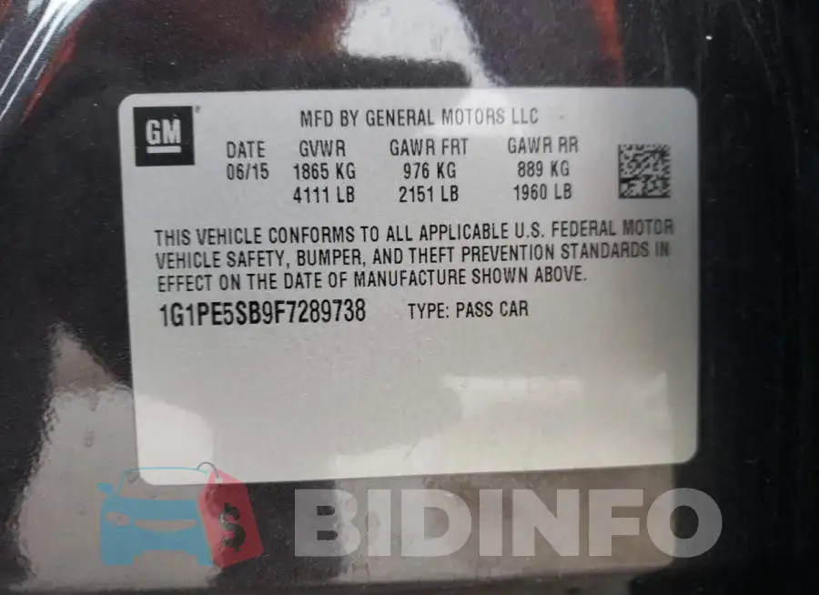 1G1PE5SB9F7289738 Photo# 13