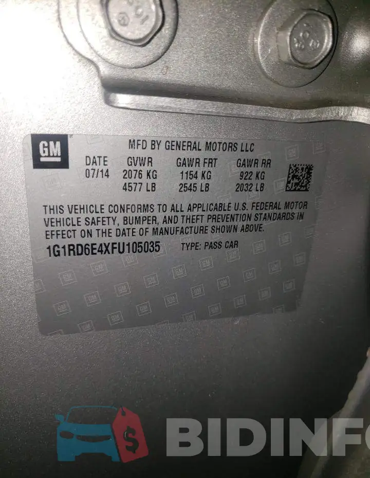 1G1RD6E4XFU105035 Photo# 13