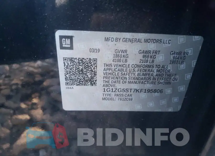 1G1ZG5ST7KF195806 Photo# 12