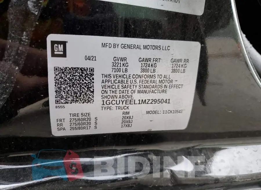 1GCUYEEL1MZ295041 Photo# 10