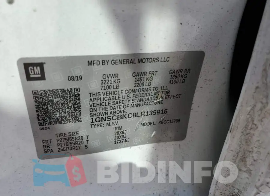 1GNSCBKC8LR135916 Photo# 10