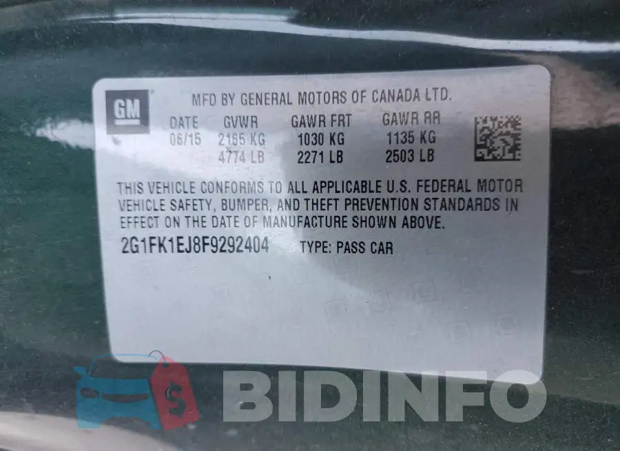 2G1FK1EJ8F9292404 Photo# 10