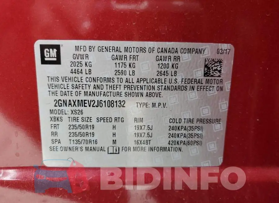 2GNAXMEV2J6108132 Photo# 13