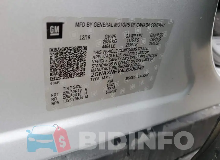2GNAXNEV4L6200349 Photo# 13