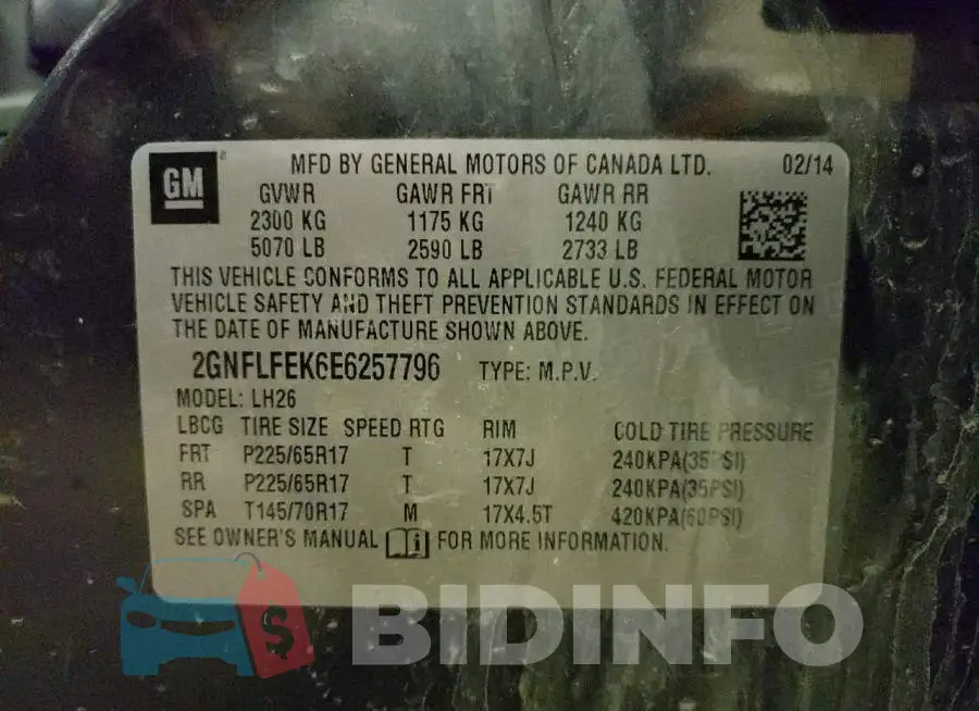 2GNFLFEK6E6257796 Photo# 10