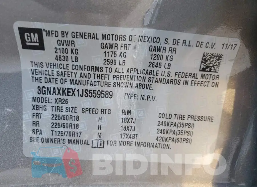 3GNAXKEX1JS559589 Photo# 13