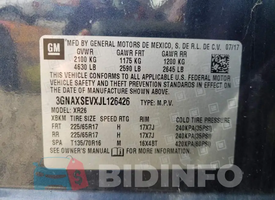 3GNAXSEVXJL126426 Photo# 10