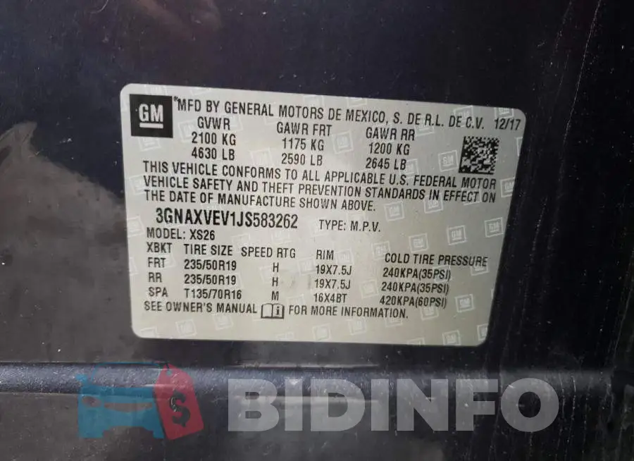 3GNAXVEV1JS583262 Photo# 10