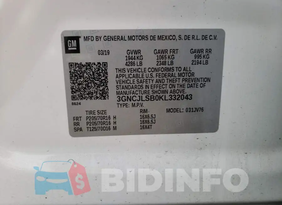3GNCJLSB0KL332043 Photo# 10