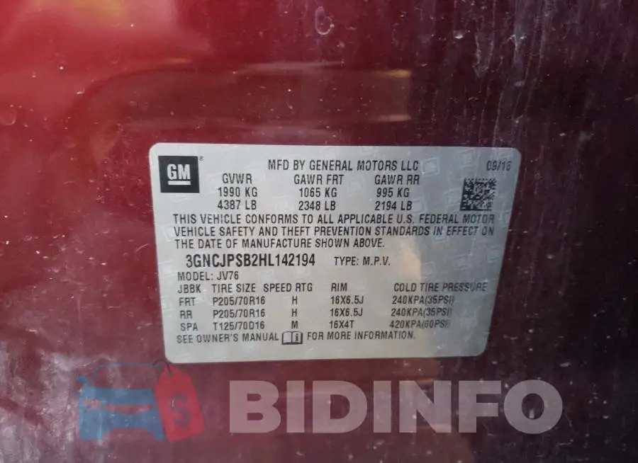 3GNCJPSB2HL142194 Photo# 13