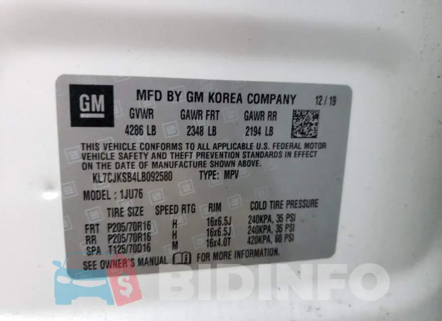 KL7CJKSB4LB092580 Photo# 13