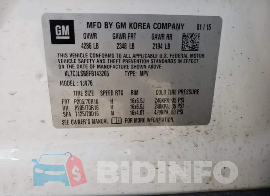 KL7CJLSB8FB143265 Photo# 10