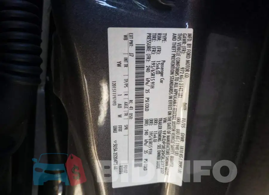 1FADP3E29GL237237 Photo# 10