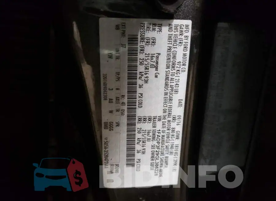 1FADP3F29GL386228 Photo# 12