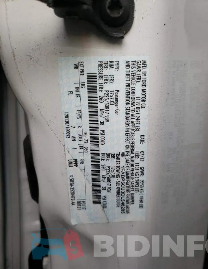 1FADP5CU3DL548285 Photo# 12
