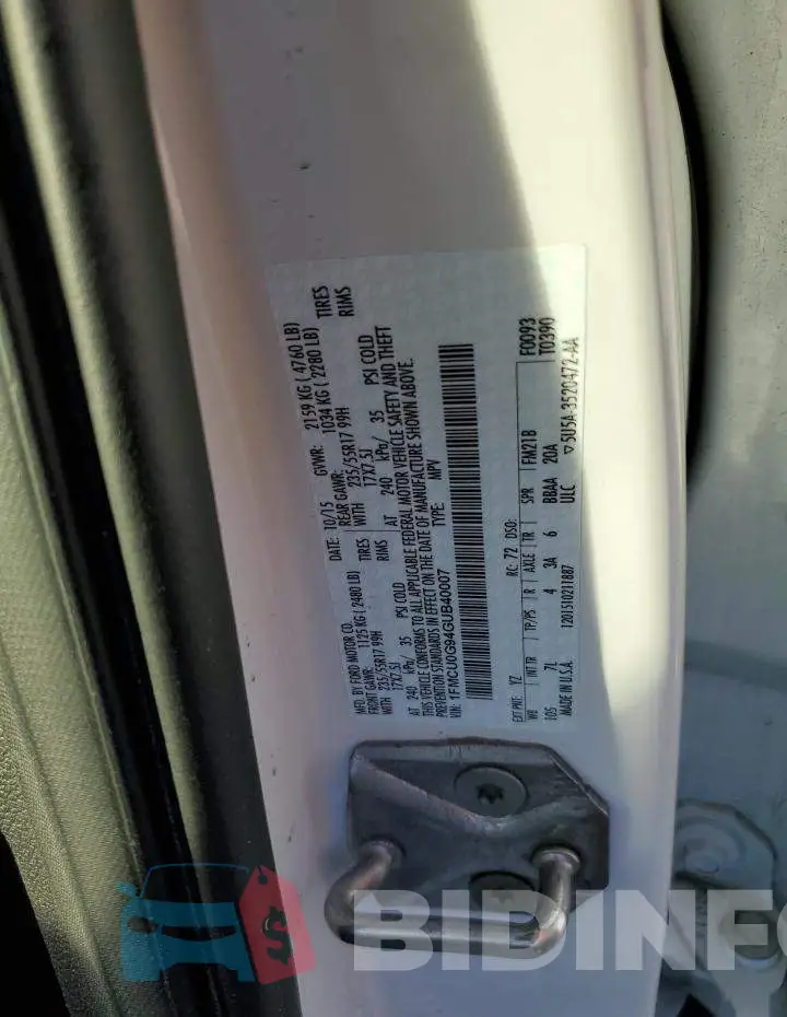 1FMCU0G94GUB40007 Photo# 13