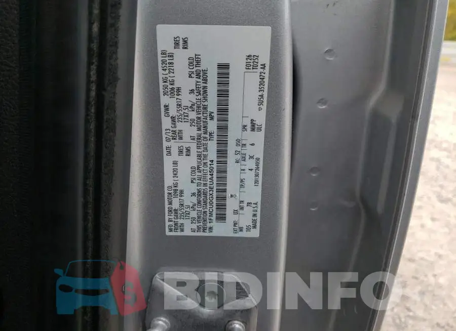 1FMCU0GX3EUA45014 Photo# 10