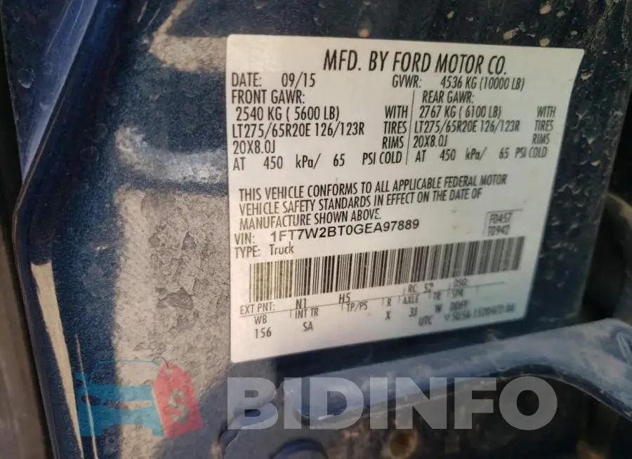 1FT7W2BT0GEA97889 Photo# 13