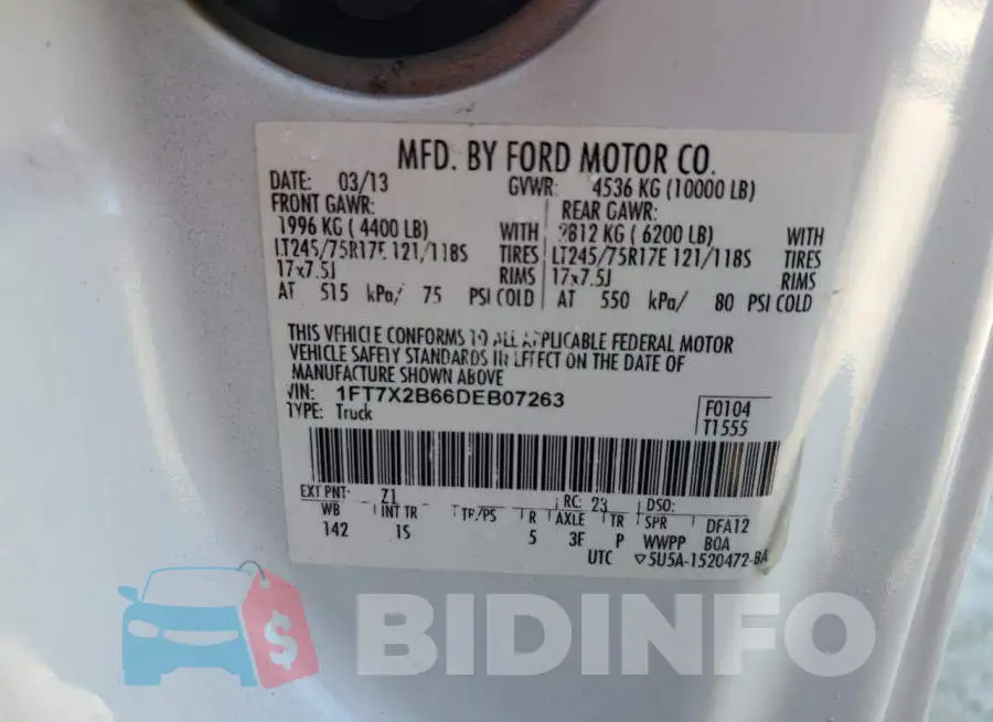 1FT7X2B66DEB07263 Photo# 13
