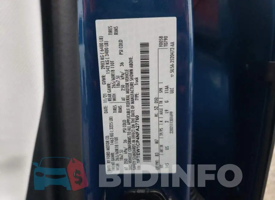 1FTEW1CP4NFA27760 Photo# 12