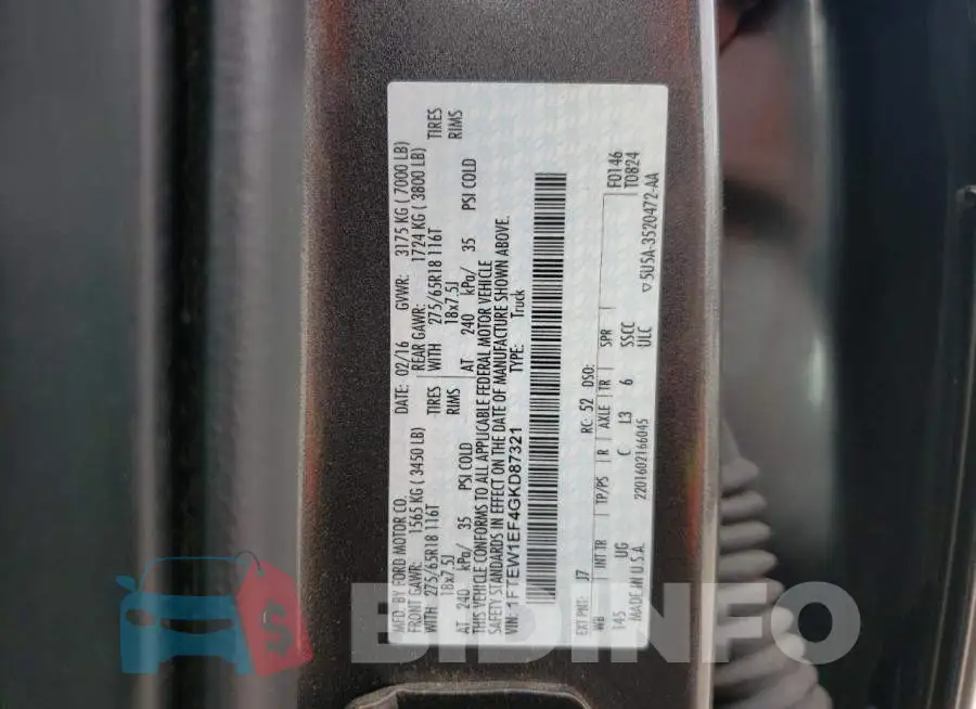 1FTEW1EF4GKD87321 Photo# 10