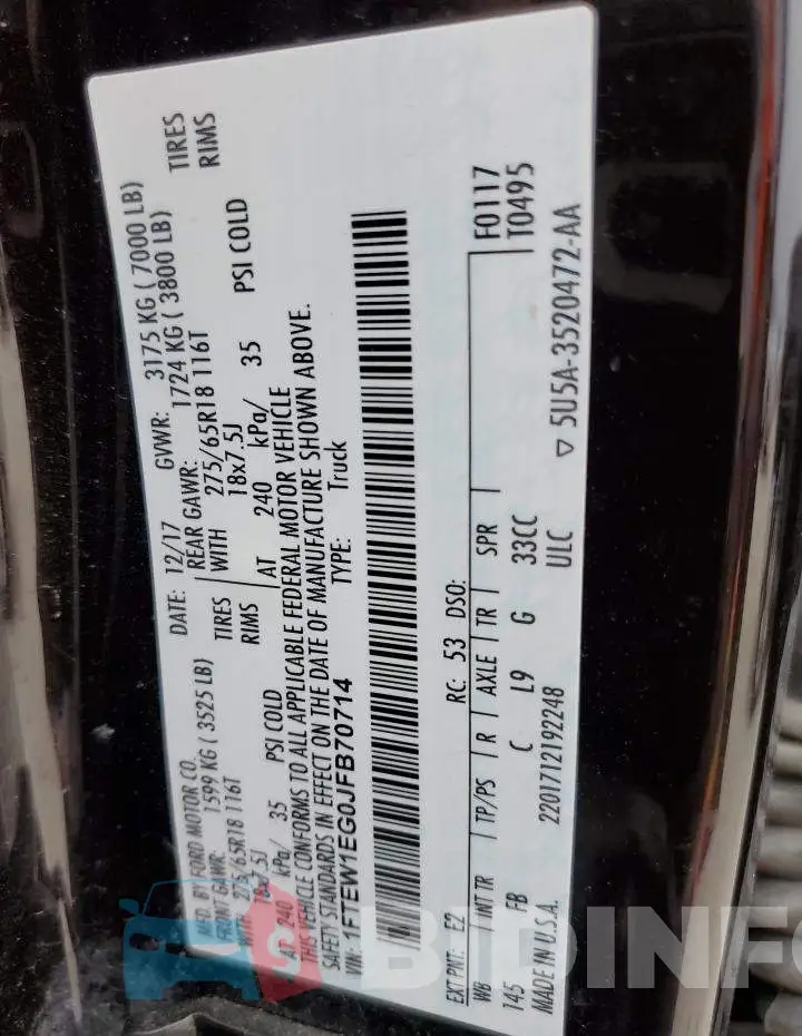 1FTEW1EG0JFB70714 Photo# 13