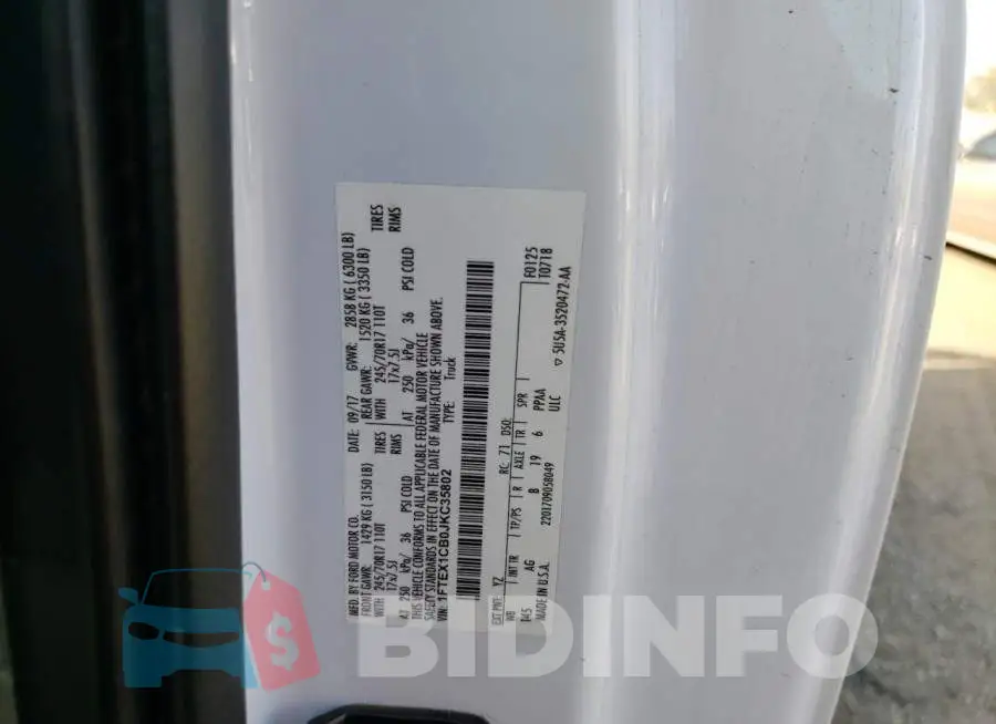 1FTEX1CB0JKC35802 Photo# 10
