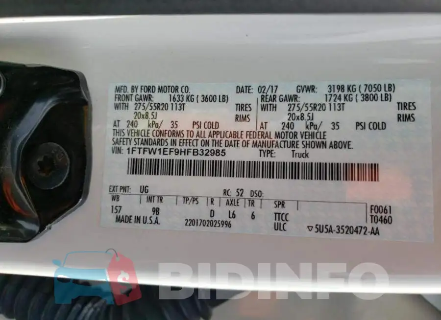 1FTFW1EF9HFB32985 Photo# 10