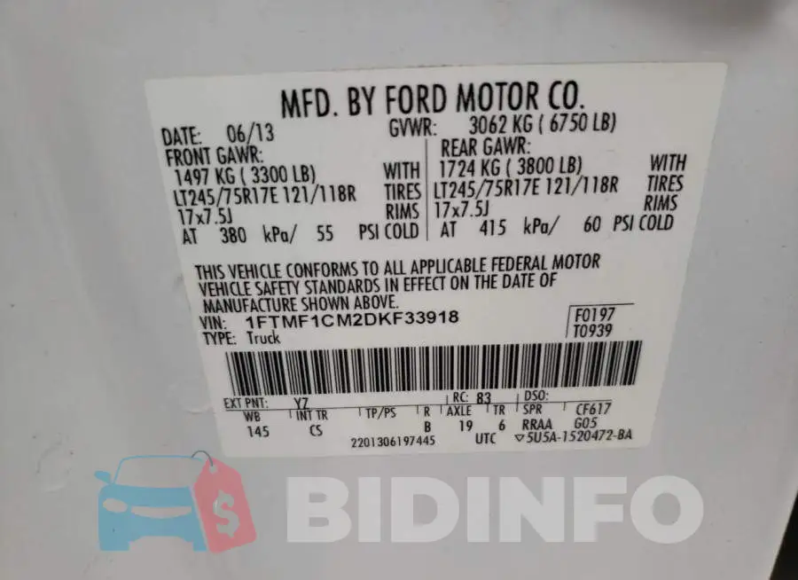 1FTMF1CM2DKF33918 Photo# 10