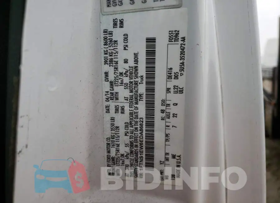 1FTNS1EW6EDA86823 Photo# 13