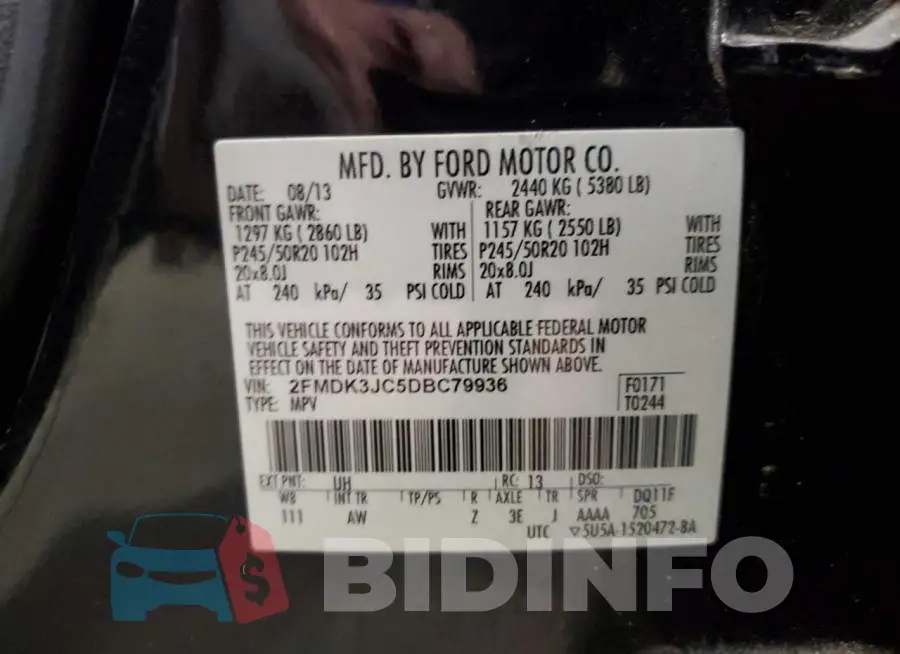 2FMDK3JC5DBC79936 Photo# 13