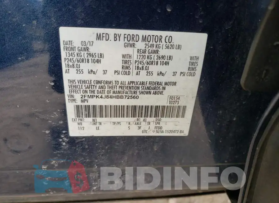 2FMPK4J84HBB72560 Photo# 10