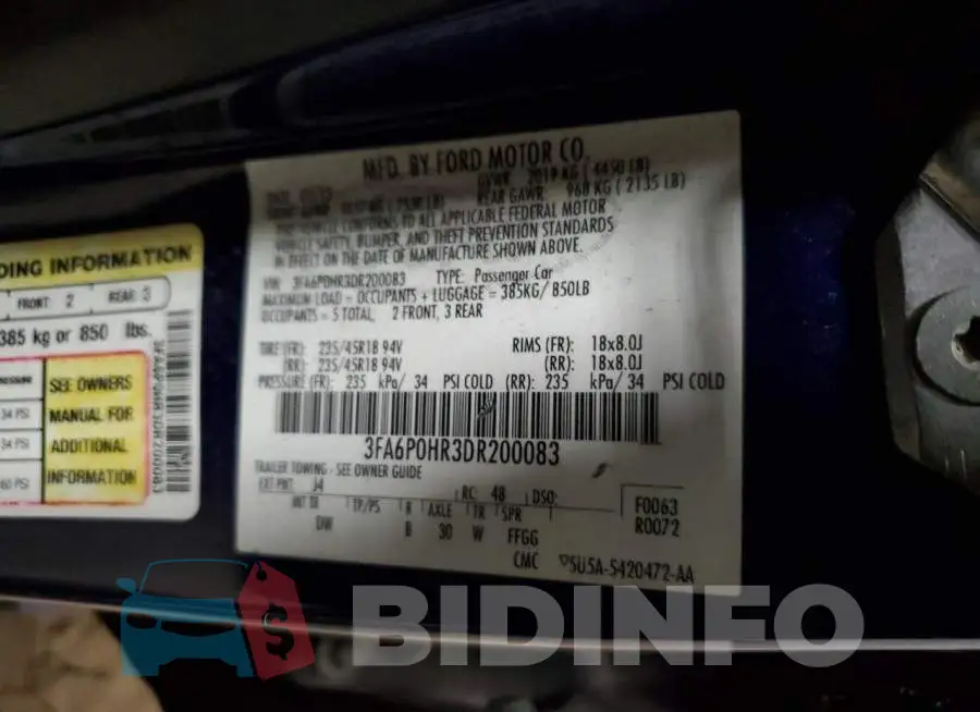 3FA6P0HR3DR200083 Photo# 12