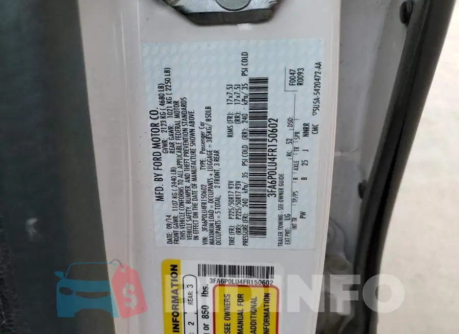 3FA6P0LU4FR150602 Photo# 12