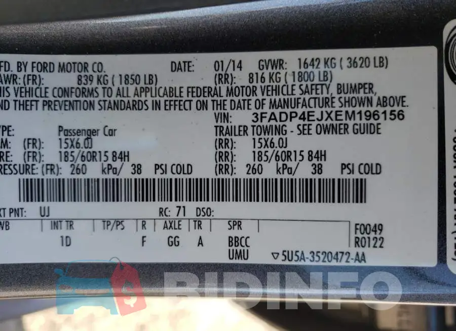 3FADP4EJXEM196156 Photo# 13