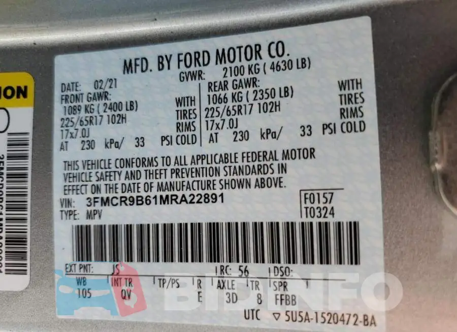 3FMCR9B61MRA22891 Photo# 10