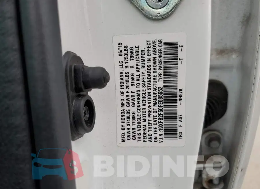19XFB2F50FE085652 Photo# 12