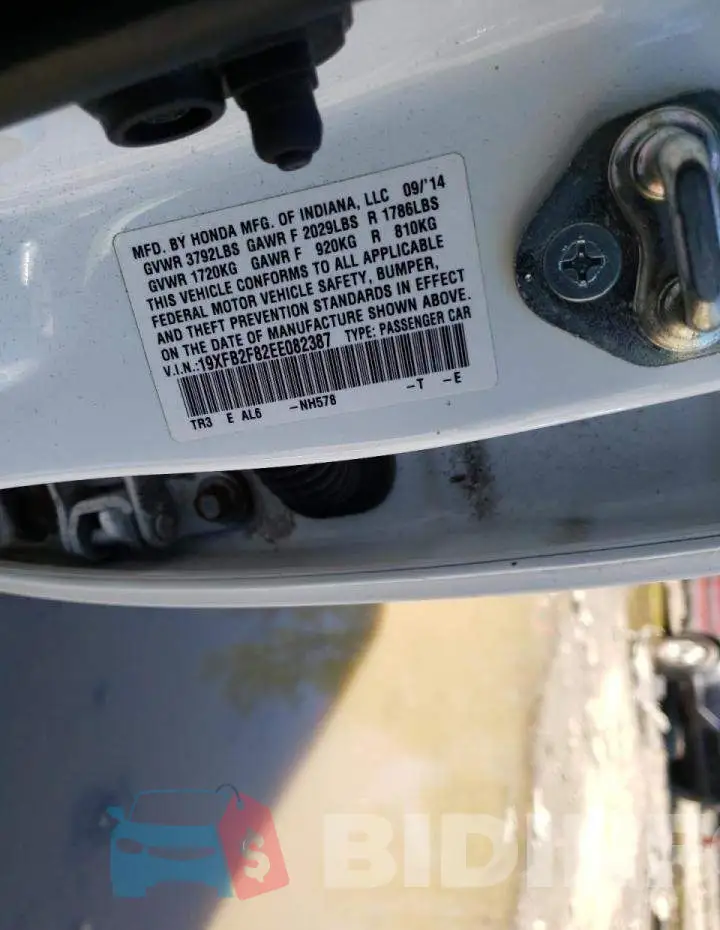 19XFB2F82EE082387 Photo# 10