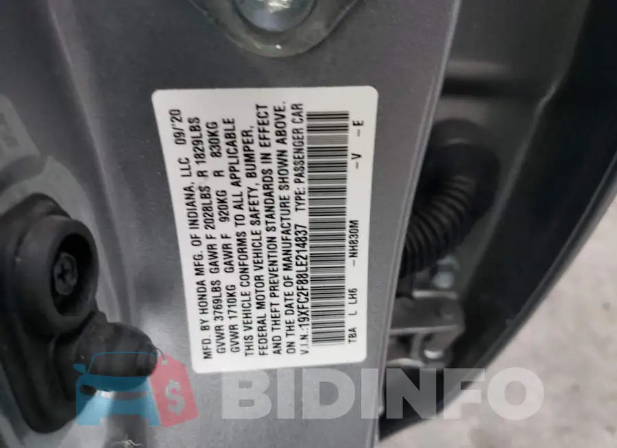 19XFC2F88LE214837 Photo# 10