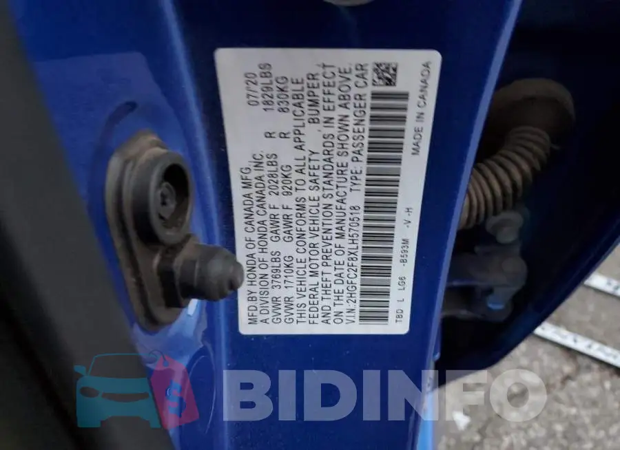 2HGFC2F8XLH570518 Photo# 12