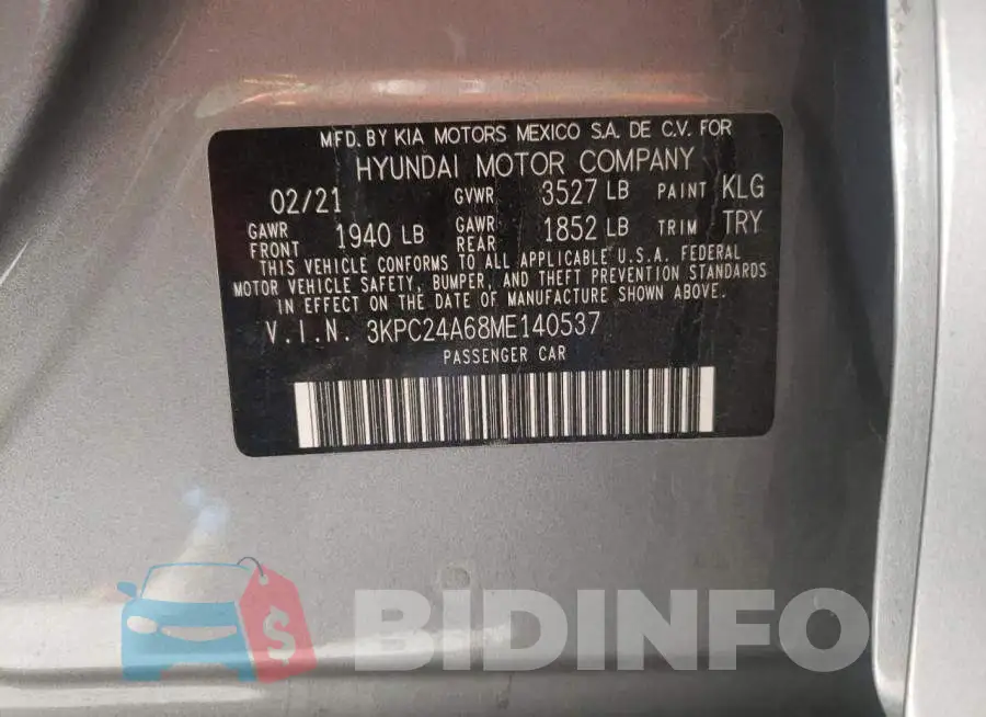 3KPC24A68ME140537 Photo# 12
