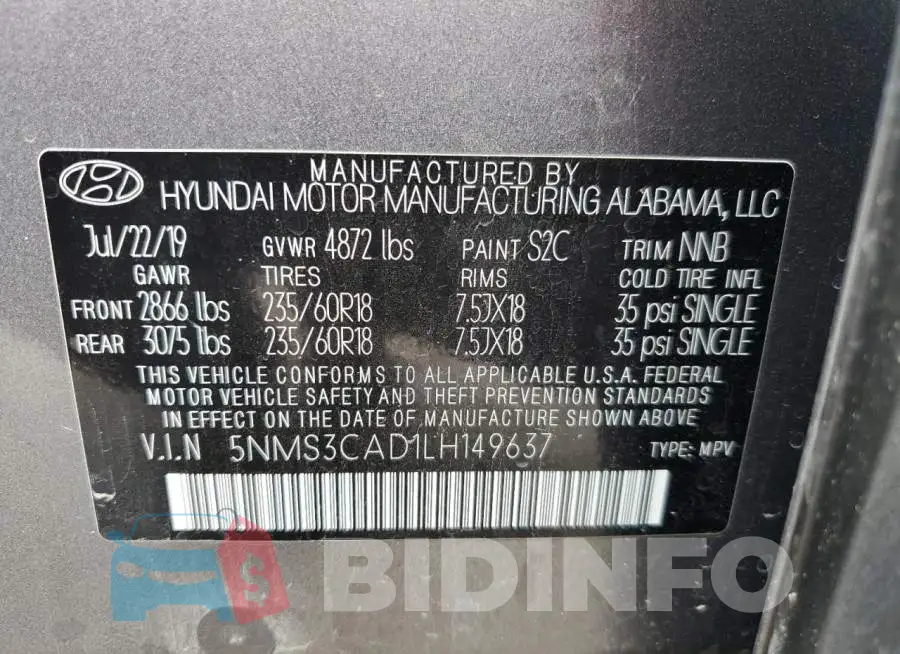 5NMS3CAD1LH149637 Photo# 12